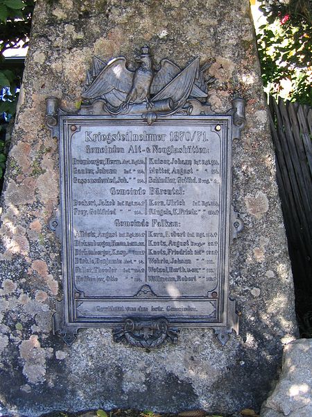 Franco-Prussian War Memorial Alt- en Neuglashtten, Falkau and Brental