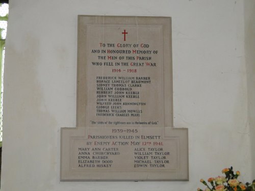 War Memorial St. Peter Church Elmsett #1