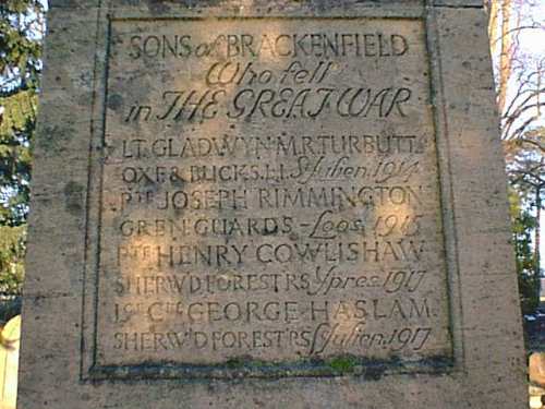 War Memorial Brackenfield