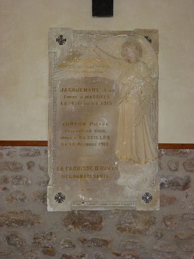 Oorlogsmonument Kerk Havys