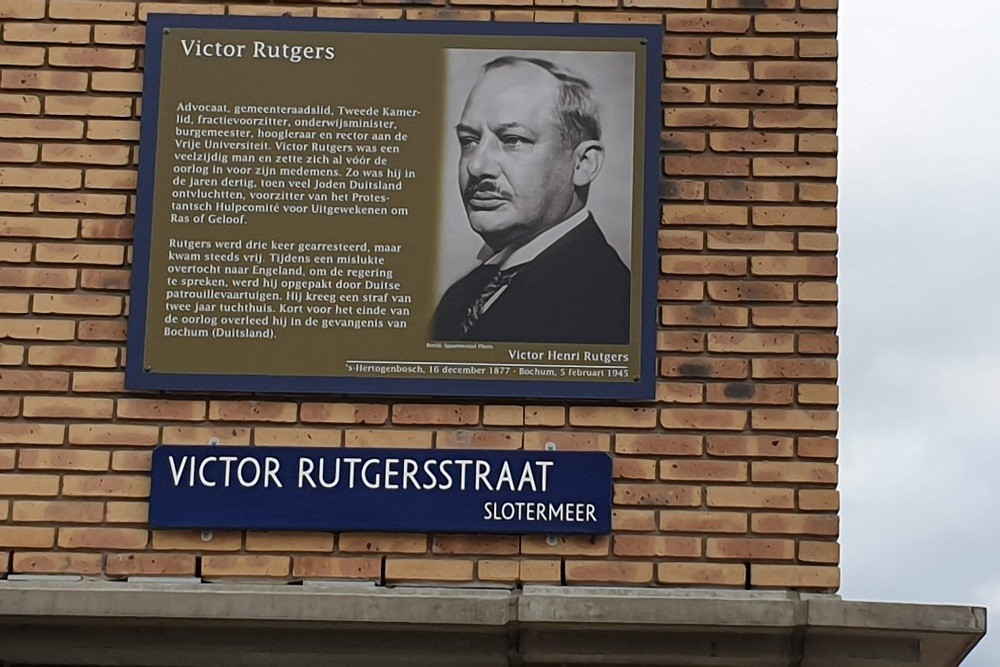 Herdenkingsborden Slotermeer Victor Rutgersstraat #1