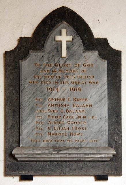 War Memorial Sapiston Church