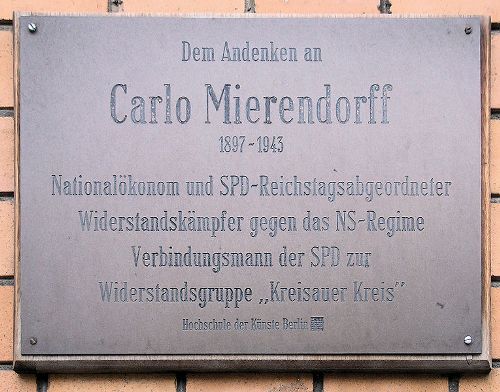 Plaquette Carlo Mierendorff
