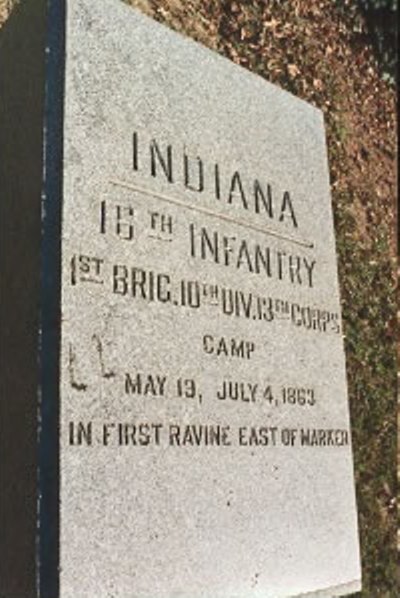 Positie-aanduiding Kamp 16th Indiana Infantry (Union) #1