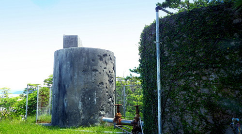 Bullet and Grenade Impacts Water Tank Nago-Shi #3