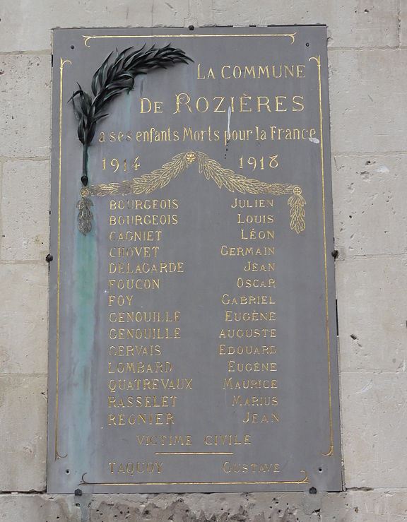 Monument Eerste Wereldoorlog Rozires-sur-Crise