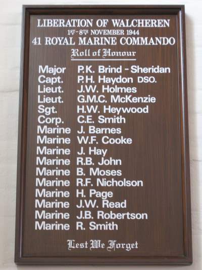 Roll of Honour 41 Royal Marine Commando Westkapelle #2