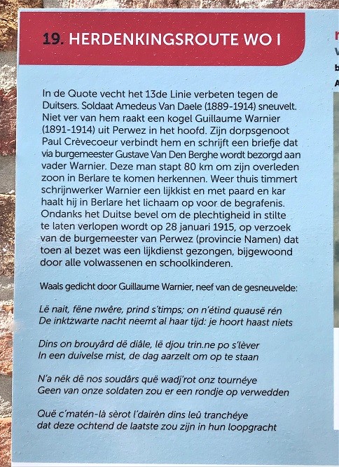 Memorial Route 100 years Great War - Information Board 19 #3