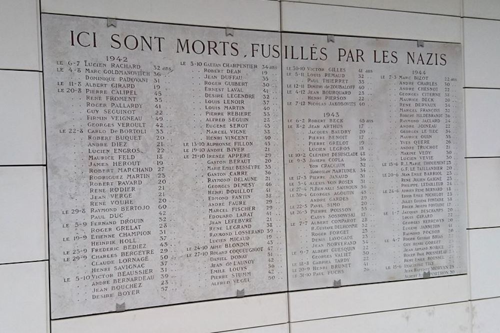 Memorial Executions Avenue de la Porte de Svres #1