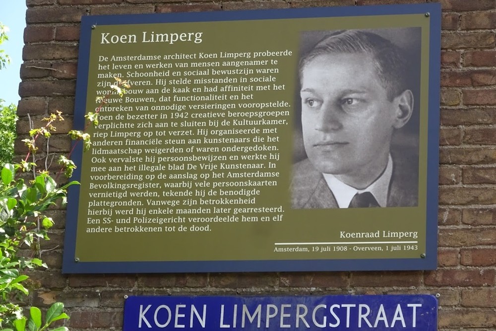 Herdenkingsborden Slotermeer Koen Limpergstraat