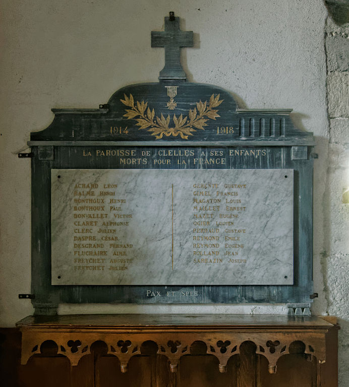 World War I Memorial Parish of Clelles #1