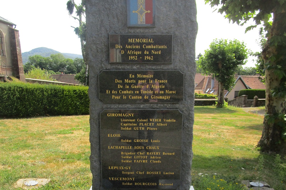 War Memorial Canton Giromagny Algeria War #2