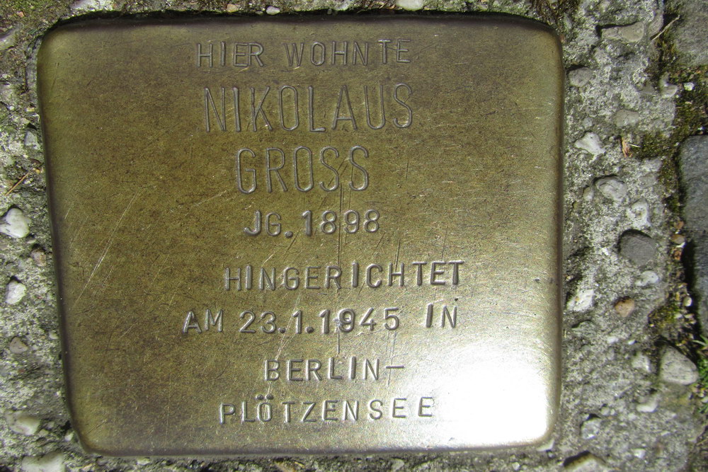 Stolperstein Nikolaus-Gro-Strae 6a