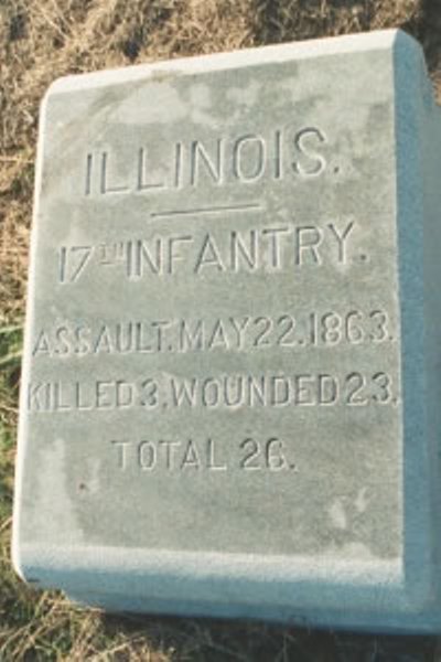 Positie-aanduiding Aanval van 17th Illinois Infantry (Union)