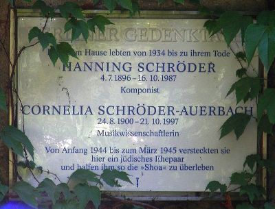 Gedenkteken Hanning Schröder en Cornelia Schröder-Auerbach #1