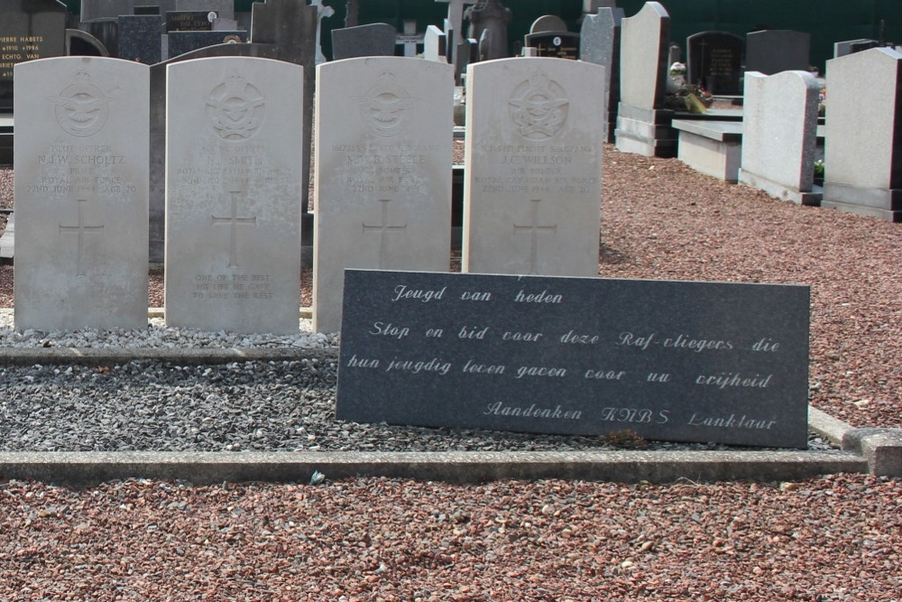 Monument RAF Vliegeniers Oude Begraafplaats Lanklaar #2