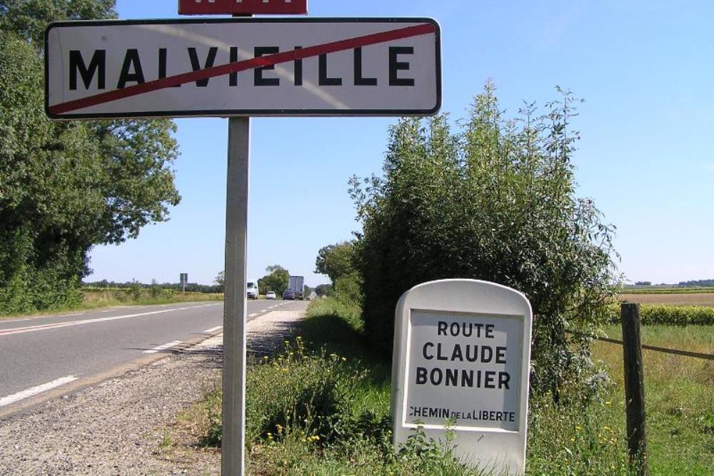 Kilometerpaal Route Claude Bonnier