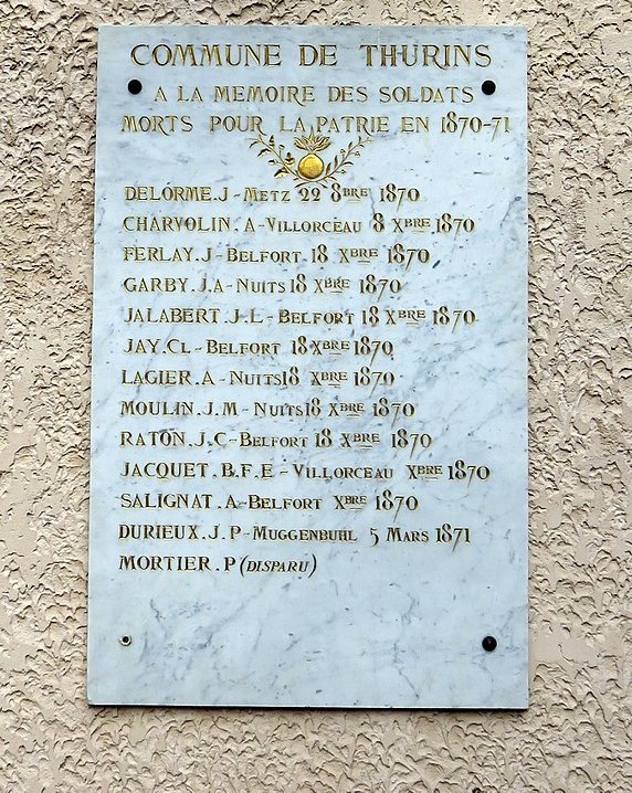 Monument Frans-Duitse Oorlog Thurins #1