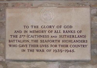 Memorials Nave of Dornoch Cathedral