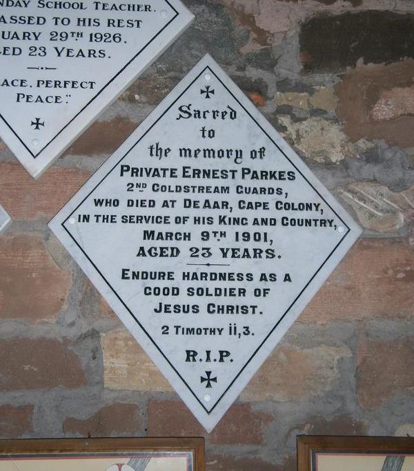 Memorial Private Ernest Parkes