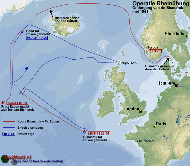 Operation Rheinübung and the sinking of the Bismarck - TracesOfWar.com