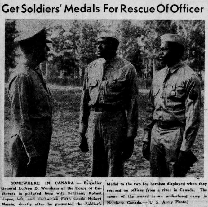 Robert Hayes en Hubert Massie, ontvangers van de Soldiers Medal